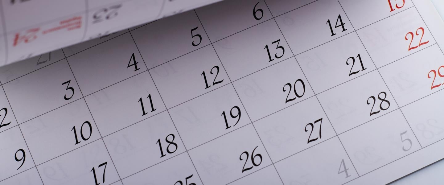 Calendario com datas