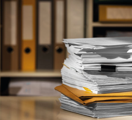 Natureza morta de pilha de documentos