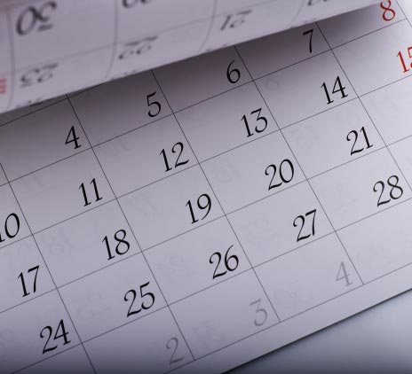 Calendario com datas 