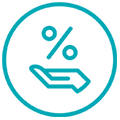 Hand percent icon